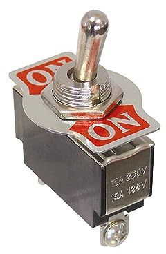 WITTKOWARE Kippschalter mit Schraubklemmen & beschriftetem Aluminium-Schild, 1-polig, EIN/EIN, 10A/250V~, Gewinde M12x0,75