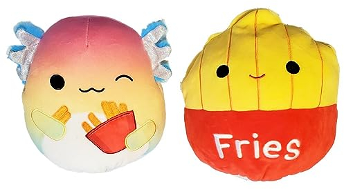 Squishmallows Flip-A-Mallows Aika The Axolotl und Floyd Pommes Frites, 20,3 cm