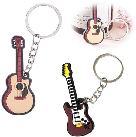 LJFEA 2 pcs Kreative helle Farbe Musikinstrument Schlüsselanhänger Schlüsselanhänger Figur für Geschenkdekoration