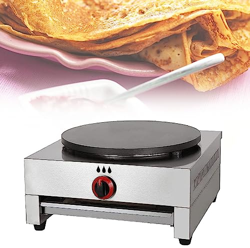Crepiera Rotonda Commerciale, Crepiera con Piastra Pentola Antiaderente Diametro 40cm Corpo in Acciaio Inossidabile 110/220V, Piastra Crepe per Fare Crepes, Pancakes, Uova, Omelette