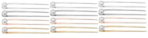 Ipetboom 12 Pcs U Shaped Hairpin Hair Clips for Extensions Bride Headpieces for Wedding Hair Sticks Chignon Hair Fork Bridal Wedding Hairpins Hair Pin Bun Hair Fork Tool Miss Lengthen Alloy