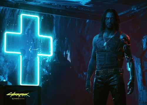 Displate Cyberpunk Metal Poster Magnetische Befestigung Offiziell Lizenziert Bilder Cyberpunk Silverhand Poster 67,5x48cm
