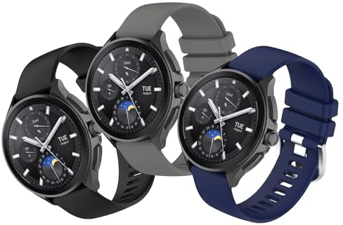 SenMore 3 Piezas Silicona Correa para Xiaomi Watch, 22mm Ajustable Deportiva Smartwatch Recambio Suave Pulseras