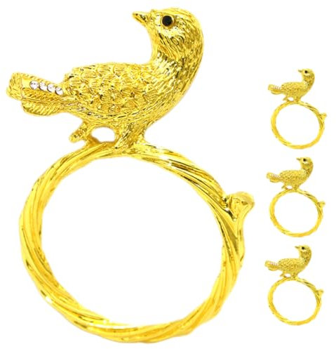 BIUDECO 4stücke Dekorativer Serviettenring Vogel Aus Elegante Serviettenhalter Für Tischdekoration Zu Festen Hochzeiten Und Dinnerpartys Passend Für Jeden Anlass