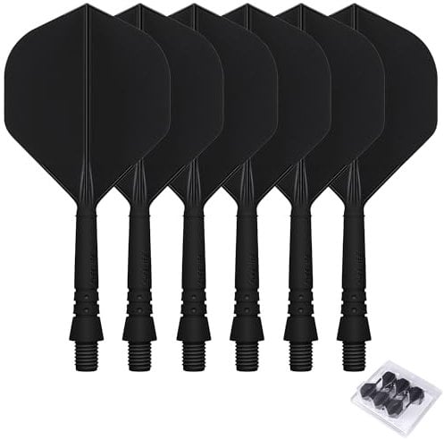 CyeeLife Dart Schäfte und Flights aus einem Stück,2BA Dartpfeile Zubehör CF02A Schwarz-L