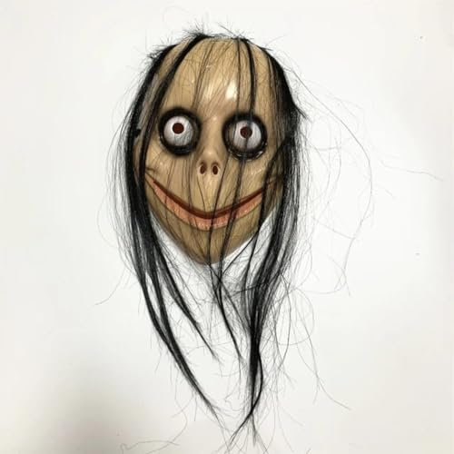 Genérico Careta Momo para disfraz de Halloween - Mascara de Terror halloween - Máscara miedo scream ayuwoki - Careta Creepy momo adulto- Mascaras de Terror Talla Única