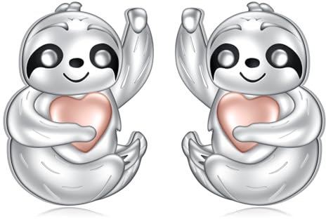 Faultier Ohrstecker für Damen 925 Sterling Silber Ohrringe Hypoallergen Faultier Schmuck Geschenke Tier Ohrstecker für Frauen Mädchen