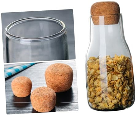 Amosfun Aufbewahrungsbehälter aus Glas durchsichtige transparente speisen warmhaltebehälter aus Glas Vorratsdose aus Glas Hölzern