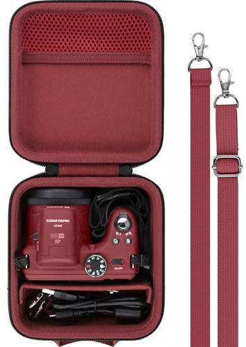 Baval Camera Case Compatible with Kodak PIXPRO AZ405/AZ425/AZ255/AZ401/AZ528 Digital Camera Vlogging Camera,Red Case
