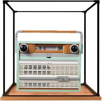 Vetrina in acrilico per modello Lego 10334 Retro Radio, 3 mm, antipolvere, espositore compatibile con Lego 10334 (modello non incluso) (costruzione trasparente 3 mm A)