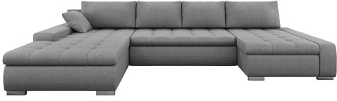 Mirjan24 Ecksofa Caro, Elegante U-Form Couch, Eckcouch mit Bettkasten und Schlaffunktion, Polsterecke, Couchgarnitur, Bettsofa für Wohnzimmer Wohnlandschaft (Soul 17)