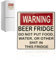 Warning Beer Fridge Vintage Signs Kitchen Accessorie Magnet Stickers for Fridge Stickers Food or Other Contaminants Can Not Be Placed in This Fridge Brewery Decals