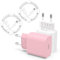 iPhone Ladekabel Ladegerät 25W[Apple MFi Zertifiziert] Lightning Kabel für iPhone 14 Pro Max 13 Plus 12 11 SE iPad Stecker Schnellladegerät Netzteil Schnellladekabel USB C Power Adapter (Rosa Weiß)