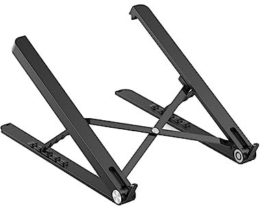 HOMSFOU Ergonomic for Laptop Stand Laptop Riser Notebook Storage Bracket Computer Holder Black Sturdy Material Lightweight Foldable for Home/office/tr