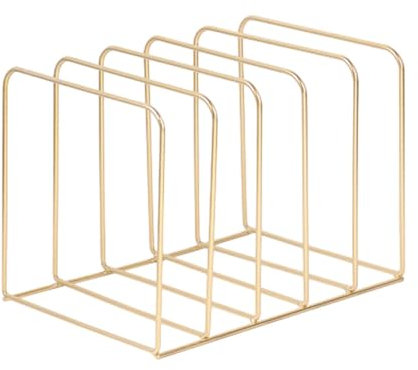 KBOLAE Porte-revues, journaux, organiseur de fichiers de bureau pour magazine, livre, décoration, doré
