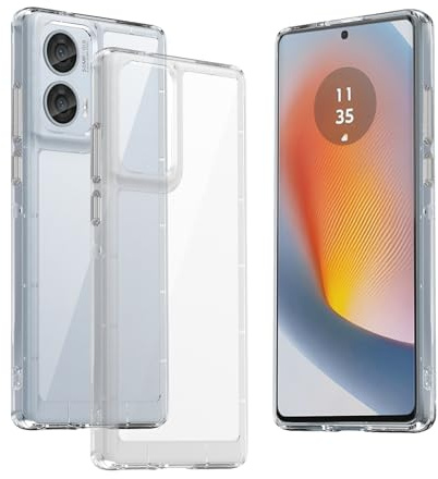 Xuikmd Case for Motorola Moto Edge 50 Fusion Transparent Anti-Yellow | Transparent PC back with TPU shockproof frame for durable daily protection and anti-yellowing clarity.