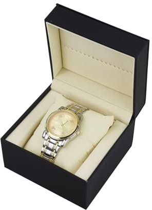 FuninCrea Caja de reloj de piel sintética para reloj, caja de viaje para joyas, organizador con cojín extraíble, caja de reloj cuadrada portátil para la mayoría de relojes (negro B)