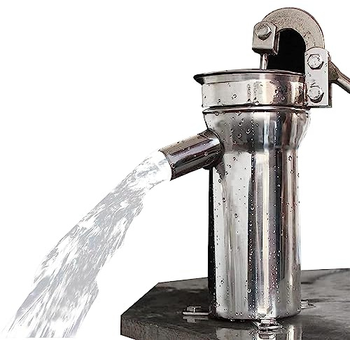 Generisch Handdruckpumpe für Brunnen – Manuelle Edelstahl-Handpumpe für Garten- und Bootsanwendungen – Langlebige und mühelose Wasseransaugpumpe