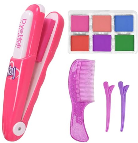 LAKPYN Temporäre Haarfarbe Set,Haarkreide für Mädchen Kinder, Haarfärbestift-Spielzeug Magic Hair Styling Tools mit 6 Zauberpaletten, Haarfarben
