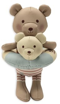 Jollein Badepuppe Baby – Teddy Bear – Schwimmende Badewanne Puppe mit Abnehmbarem Schwimmring – Spielzeug Badewanne – Badespielzeug – Abwischbar