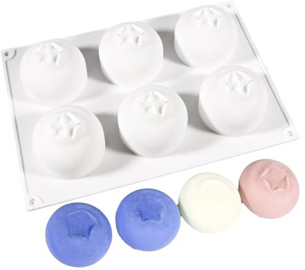 Moldes de Silicona para Hornear,6 Cavidades Resistente al Calor para Arándanos Alimenticio | Molde de Silicona para Magdalenas Utensilios de Repostería | para cupcakes, pudín, , galletas, de cumpleaño