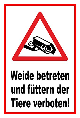 Melis-Folienwerkstatt Schild - Video-überwachung füttern - 15x10cm | 3mm Hartschaum – S00039-012-B -20 VAR.