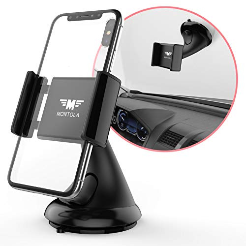 MONTOLA® UNIVERSAL Auto Handy Halterung 360 KFZ-Halter PKW kompatibel mit Samsung Galaxy S9 S8 S5 S6 S7 Mini Edge Note 5 A7 A8 A9 Huawei P8 P9 P10 P20 iPhone 7 7S 6 S 6s 6S-Plus 8s 9s X XR XS Max