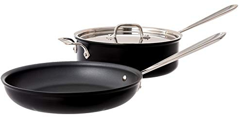All-Clad NS1 Antihaft-Koch-Set, 3-teilig, 10 Bratpfannen und 4 Qt. Sauteuse mit Deckel