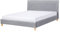 Beliani Polsterbett Leinenoptik grau Lattenrost 160 x 200 cm Sennez