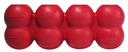 KONG Goodie Ribbon - Befüllbares Hundespielzeug aus Naturkautschuk - Kauspielzeug in Knochenform - Für Mittelgroße Hunde