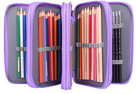 Stiftemappe Oxford Schlampermäppchen Violett Federmappe mit 4 Innentaschen Stiftetasche mit Großer Kapazität Federtasche Stifte Pinsel Bleistifte Aufbewahrungstasche Schüleretui für Kinder Erwachsene