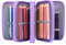 Stiftemappe Oxford Schlampermäppchen Violett Federmappe mit 4 Innentaschen Stiftetasche mit Großer Kapazität Federtasche Stifte Pinsel Bleistifte Aufbewahrungstasche Schüleretui für Kinder Erwachsene