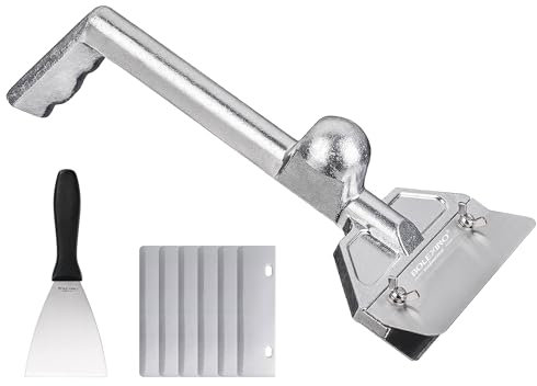 BOLEXINO Grillschaber mit 7 Klingen und kleinem abgeschrägten Rand, robuster Aluminiumguss, Flache Oberseite, Grillzubehör, kommerzielle Grillschaber für Restaurants, Bars, Abendessen