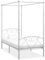 vidaXL Himmelbett Bett Bettgestell Einzelbett Metallbett Bettrahmen Lattenrost Schlafzimmerbett Schlafzimmermöbel Ehebett Weiß 100x200cm