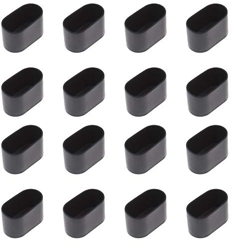 be in your mind 16x Casquette de Chaise Noir Pied Table Ovale en Caoutchouc Flexible Anti-Rayures Protection pour Meubles