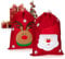 com-four® 2X Geschenksack XL mit weihnachtlichen Motiven - Nikolausbeutel zum Befüllen - Weihnachtssack - Gabenbeutel für Weihnachtsmannkostüm und X-Mas-Dekoration [Auswahl variiert]