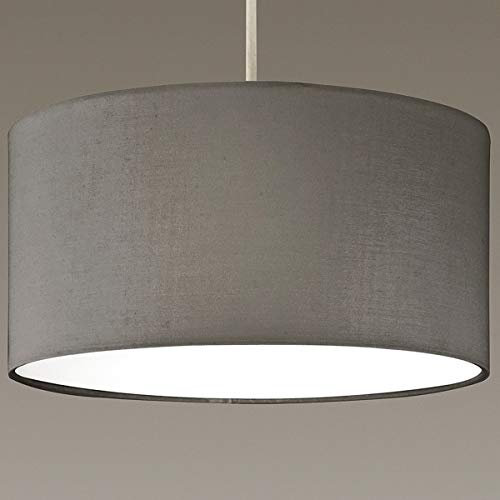 CGC Lighting Tambour de diffuseur de fond gris opale solide d'abat-jour en tissu blanc