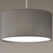 CGC Lighting Lámpara de tela moderna con pantalla de ópalo sólido blanco difusor de tambor colgante lámpara de mesa dormitorio comedor salón (Gris)