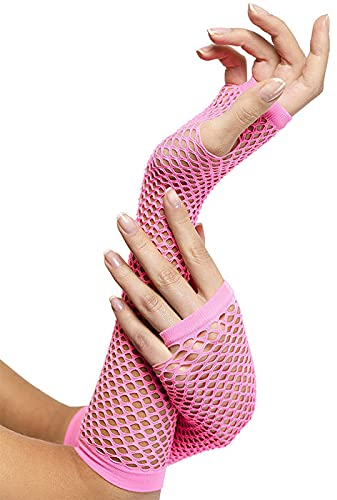 PAPSTAR NEU Handschuhe fingerlos, Netz, pink - Netzhandschuhe