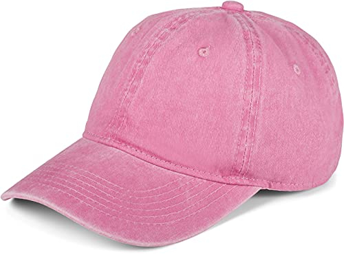 styleBREAKER Unisex Baseball Cap Vintage Look verstellbar 6-Panel Cappy in Washed Optik mit gebogenem Schirm Baumwolle Retro Cap Damen und Herren, Farbe:Dunkelrosa