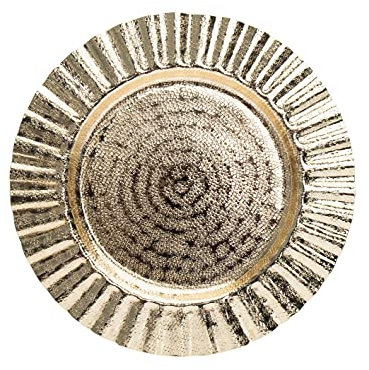 Godinger Round Charger Plate Gold Ripple -13 Inch