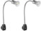 ledscom.de 2 Stück Steckdosenlampe LESCH Leselampe Schwanenhals, Schalter, chrom/schwarz + LED Lampe 504lm 50° weiß