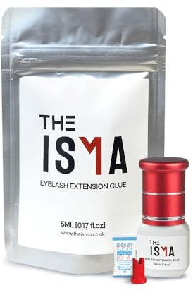 THE ISMA Sky Glue S+ - Eyelash Extension Glue| Super Strong Lash 1-2 Sec Drying time | Retention 7 weeks Last Long Professional Use Only Black Semi-Permanent Extensions 5ml