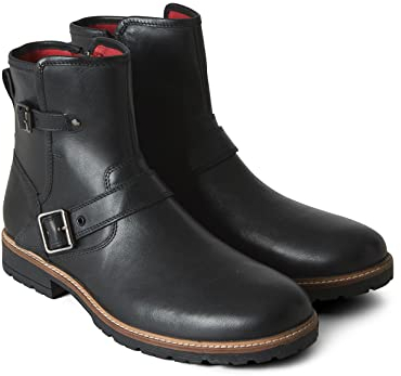 Joe Browns Stivali da Motociclista in Pelle Stile Chelsea, Uomo, Nero, 42 EU
