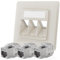 hb-digital Prise réseau 3 ports CAT 8 encastrée RAL9010 + 3X GHMT certifié CAT 8 Keystone RJ45 Module LAN Ethernet Keystone Prise femelle encastrable max. 40 Gbit/s STP - Blanc pur