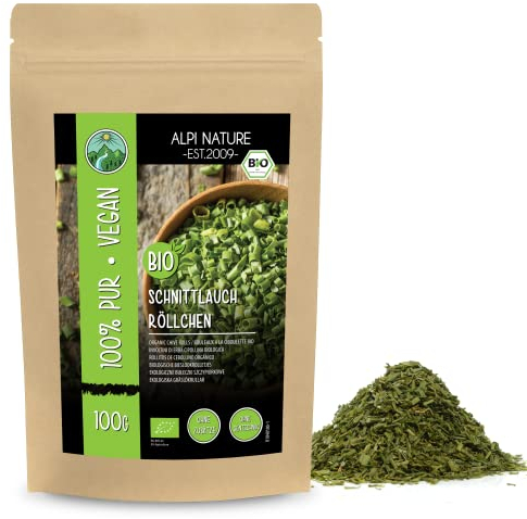 Alpi Nature Erba Cipollina BIO Essiccata 100g, Erba bio Cipollina Tagliata e Essiccata per Cucina