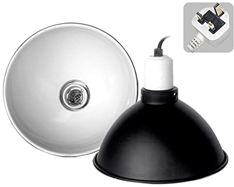 ATB-GIFT 8.5 inch Reptile Lamp Holder, Tortoise Heat lamp, Bulb Holde for Lizard Tortoise Bearded Dragon Lights(UK Plug)