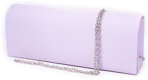 Pochette lilla in raso da cerimonia elegante donna ragazza signora Borsa a mano piccola Clutch borsetta tinta unita di moda matrimonio comunioni