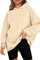 NEYOUQE Pullover Damen Winter Langarm Longsleeve Solid Color Loose Sweatshirts & Kapuzenpullover Fleece Gefüttert Soft Casual Hoodies Beige L 44-46