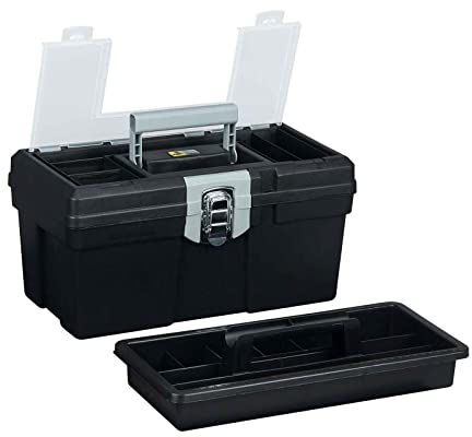 Werkzeugkoffer McPlus Promo S 16 | HxBxT 20x40x22cm | Schwarz | Werkzeugkoffer, Werkzeugkasten, Werkzeugkiste, Werkzeugbehälter